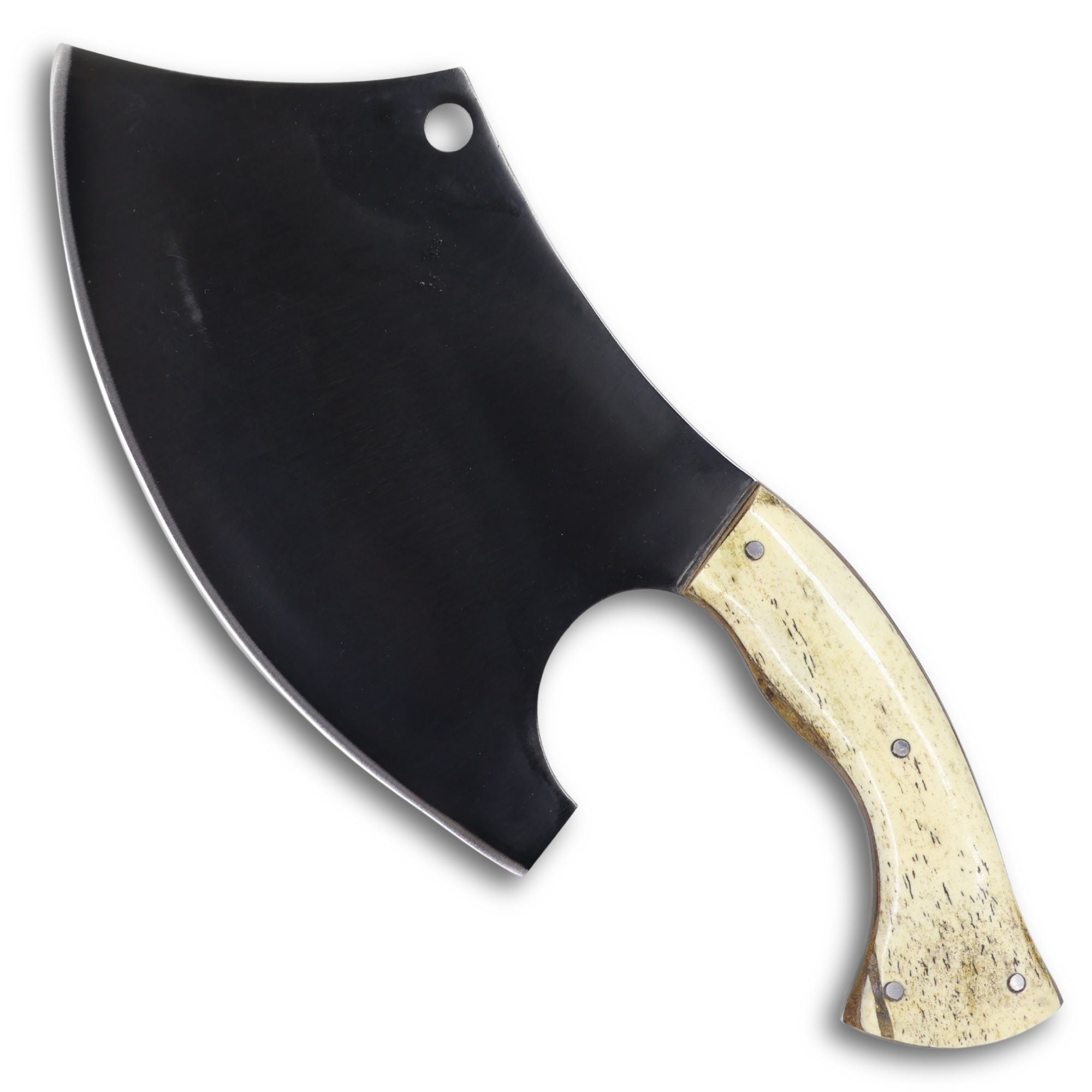 Cutelo Viking 8" em aço carbono, cabo em osso, fosfatizado