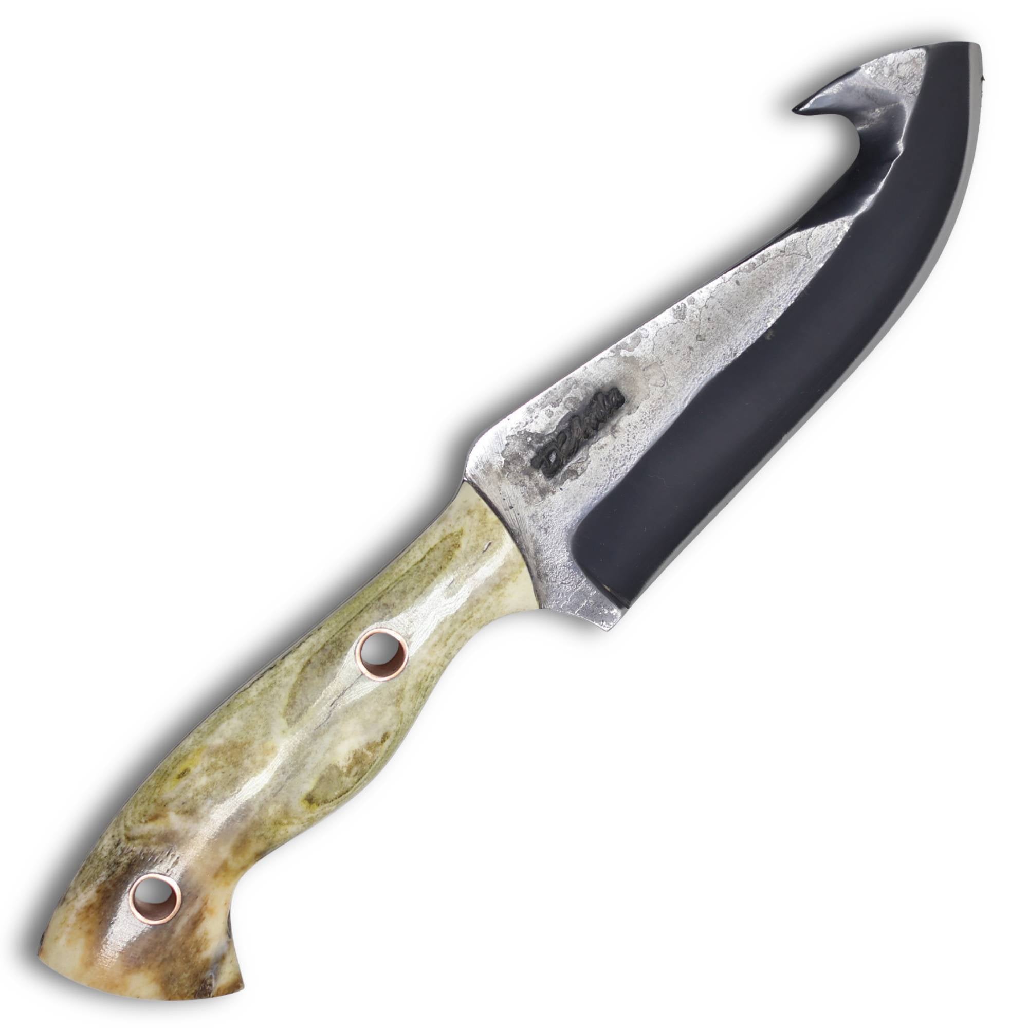 Faca Skinner 6" em aço carbono, cabo em osso, brutforj fosfatizado