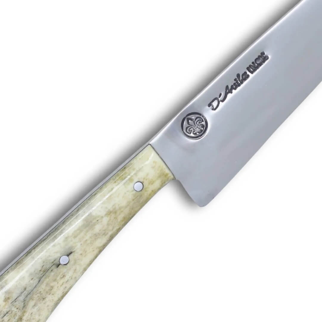 Faca Florão 6'' em Aço Inox, Cabo em Osso, Polido