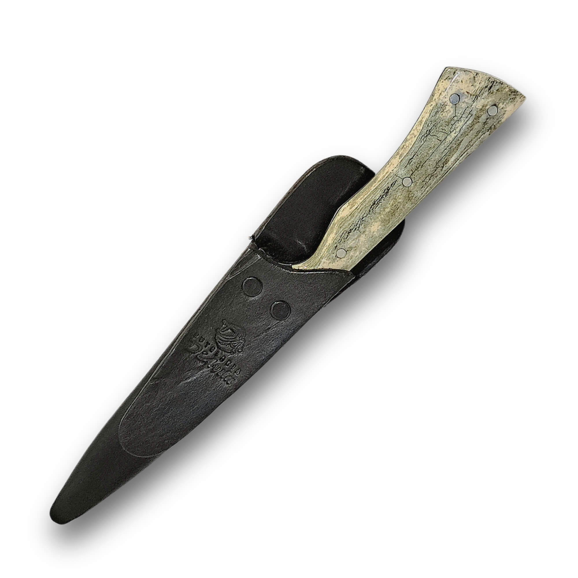 Faca Churrasco Cutelaria Prime 6" em Aço Inox, Cabo em Osso Fossilizado, BrutForj Polido