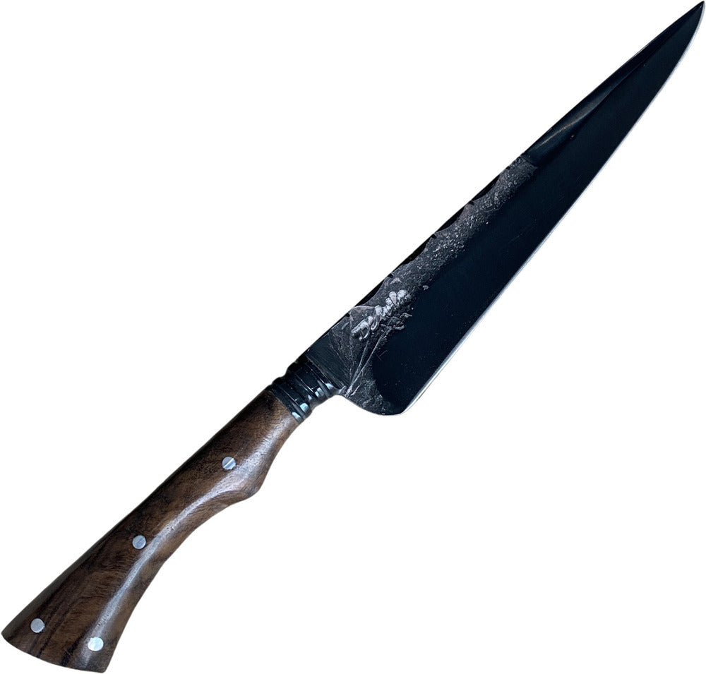 Faca Gaúcha Cutelaria Prime 8" em aço carbono, cabo em madeira, brutforj fosfatizado
