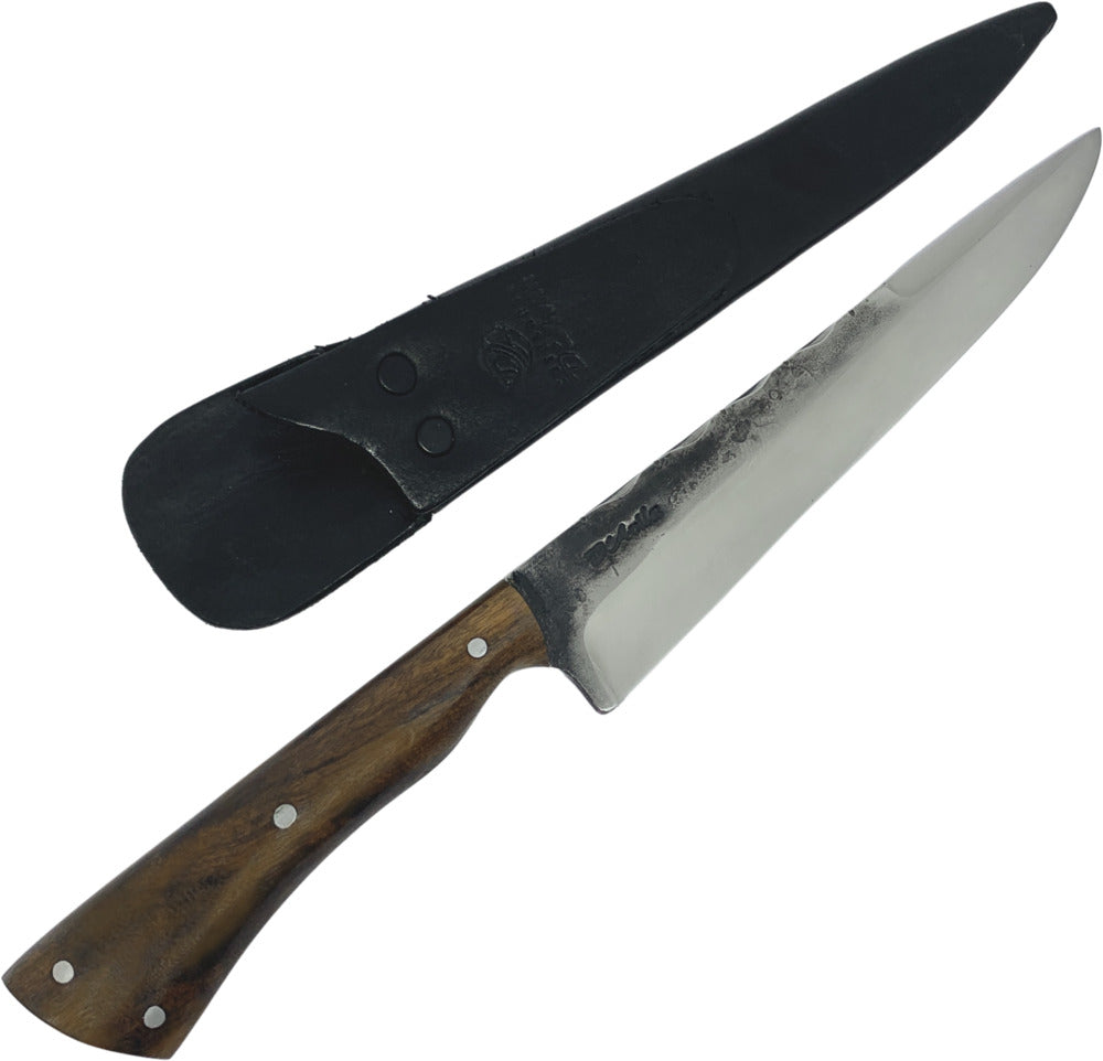 Faca Gaúcha Cutelaria Prime 8" em aço carbono, cabo em madeira, brutforj polido