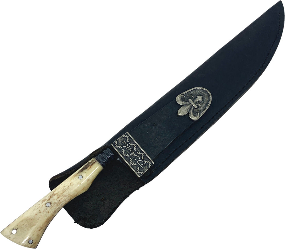 Faca Churrasco Cutelaria Prime 10" em Aço Carbono, Cabo em Osso, BrutForj Fosfatizado.