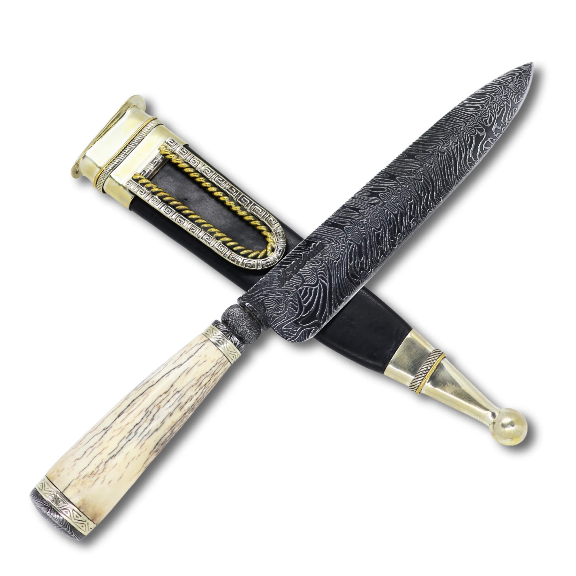 Faca Churrasco Premium M. Cutelaria Prime 8" em Aço Damasco, Cabo em Osso