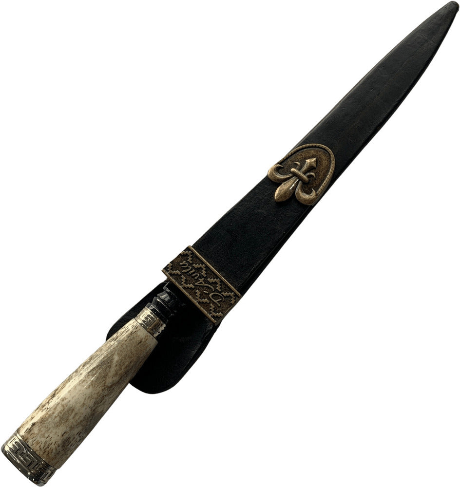 Faca Gaúcha Torneada 10" em Aço Carbono, Cabo em Osso Fossilizado, Fosfatizado