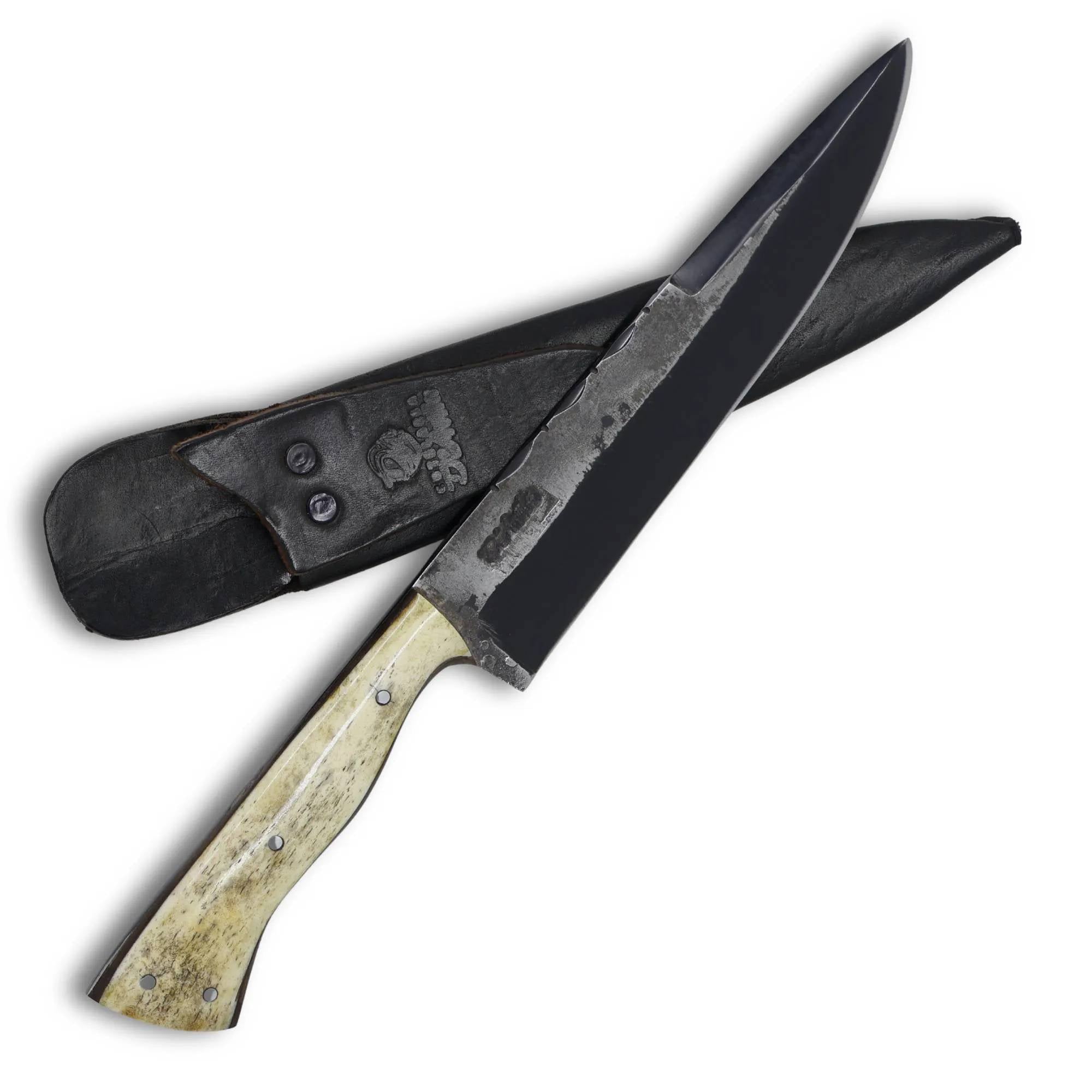Faca Churrasco Cutelaria Prime 8" em Aço Carbono, Cabo em Osso, BrutForj Fosfatizado