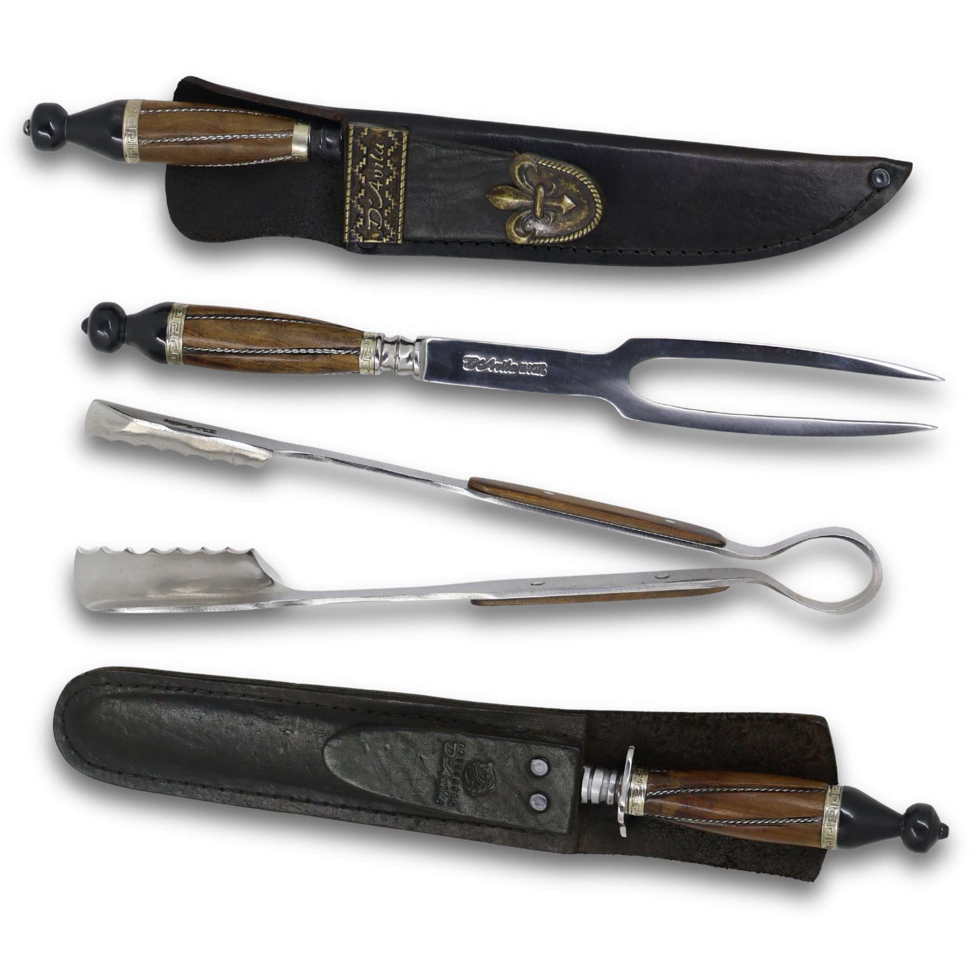 Conjunto Assador 8" Nordestino Retovado, 4 peças.