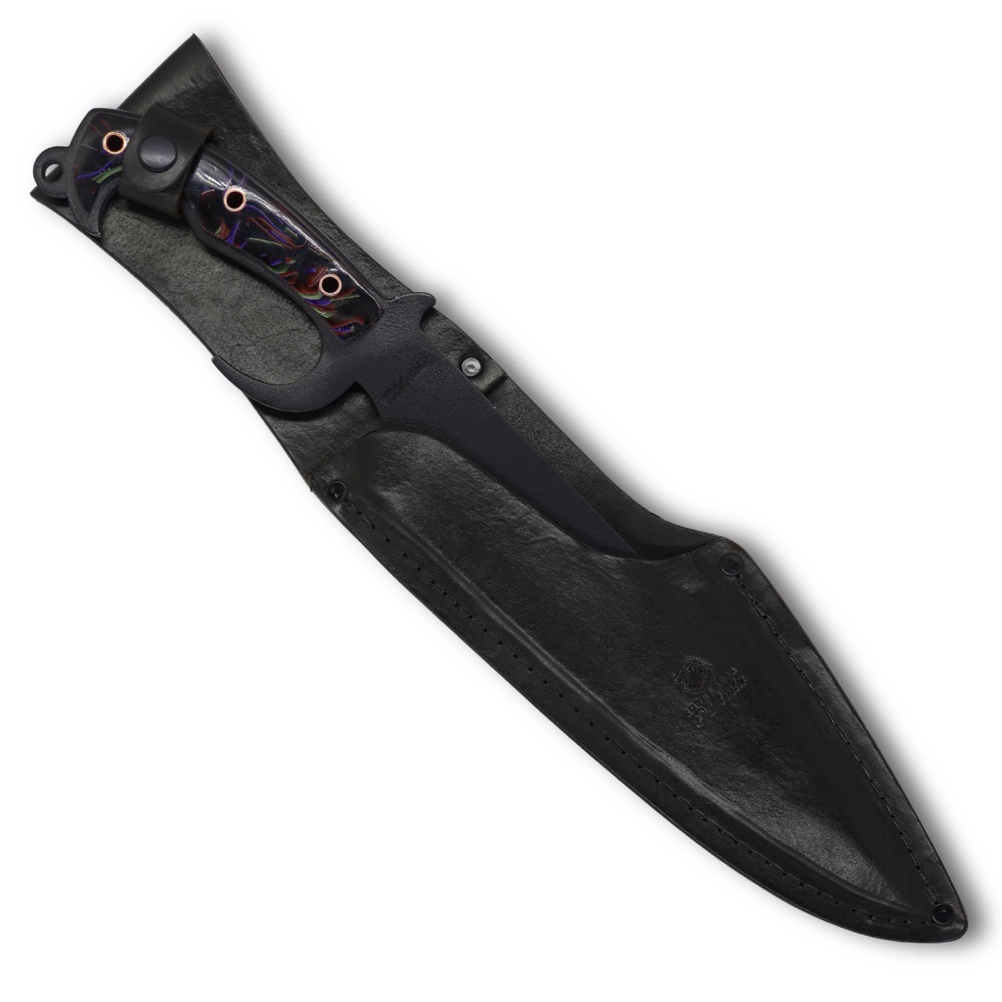 Facão Esparta 12" em Aço Carbono, Cabo em Micarta, Eletrostático