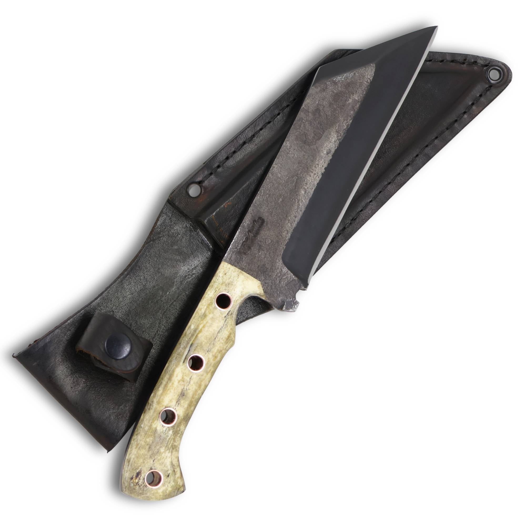 Faca Tracker M 8" em Aço Carbono, Cabo em Osso, BrutForjFosfatizado
