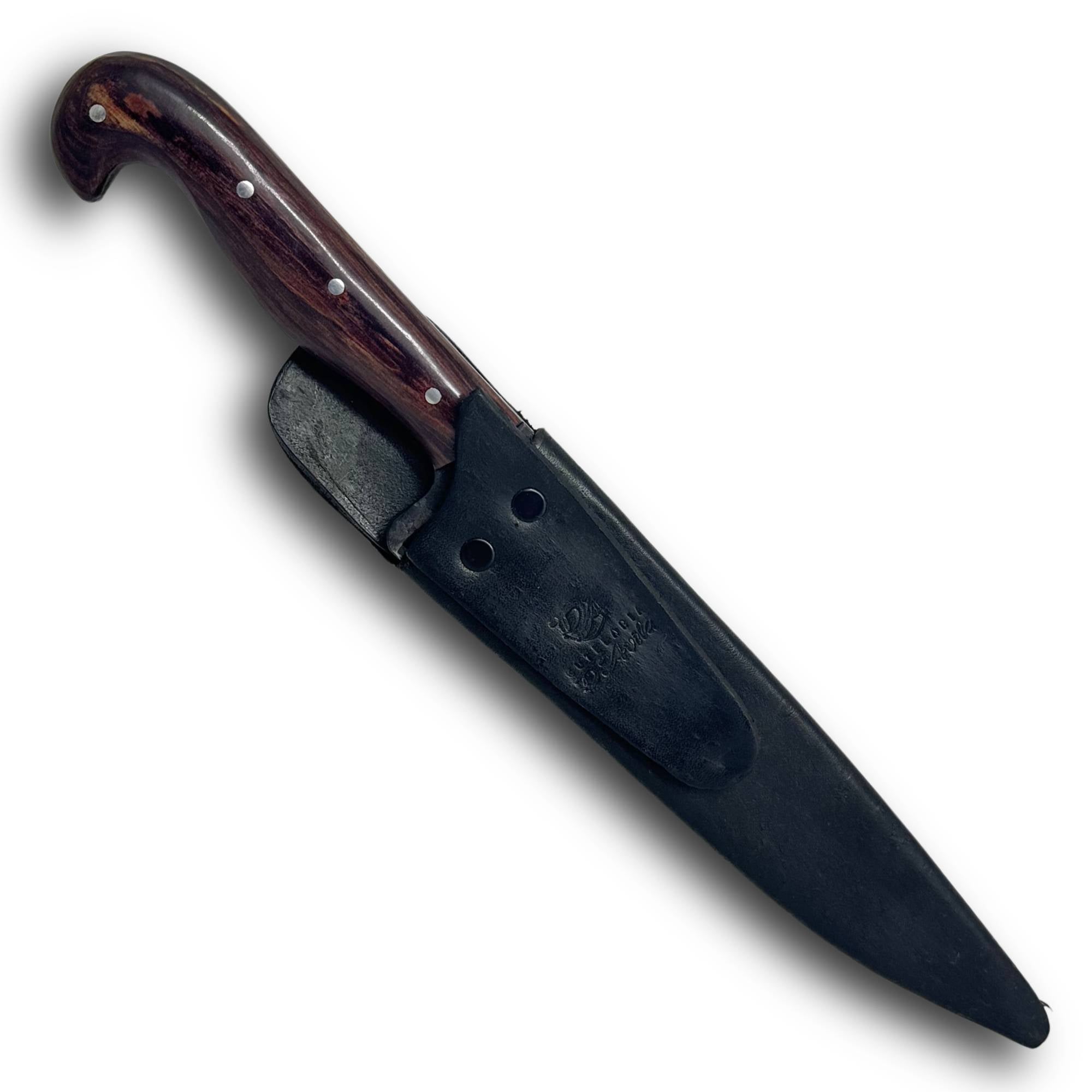 Faca Churrasco Sorocabana 8" em aço carbono, cabo em madeira, BrutFosfatizada
