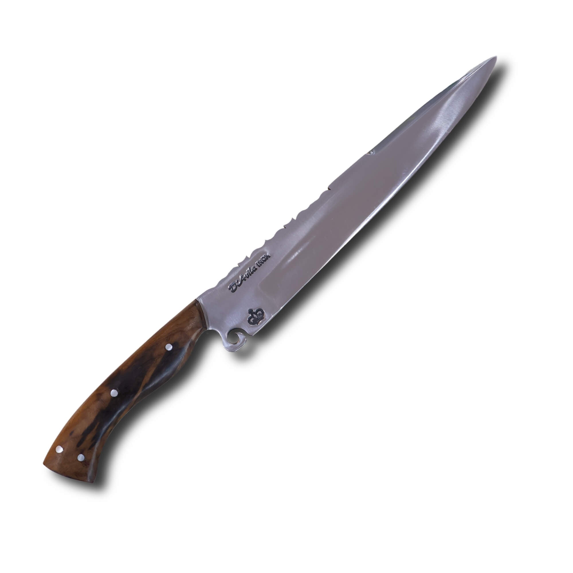 Faca Gaúcha Patriarca 10" em Aço Inox, Cabo em Madeira, Polido