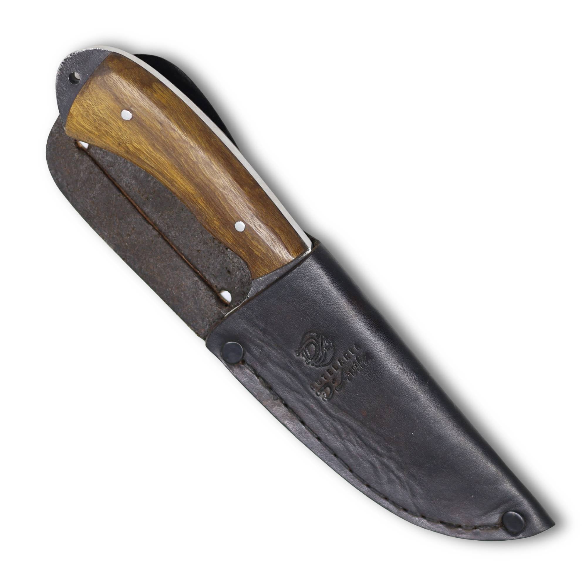 Faca EDC 3" em Aço Carbono, Cabo em Madeira, BrutForj polido
