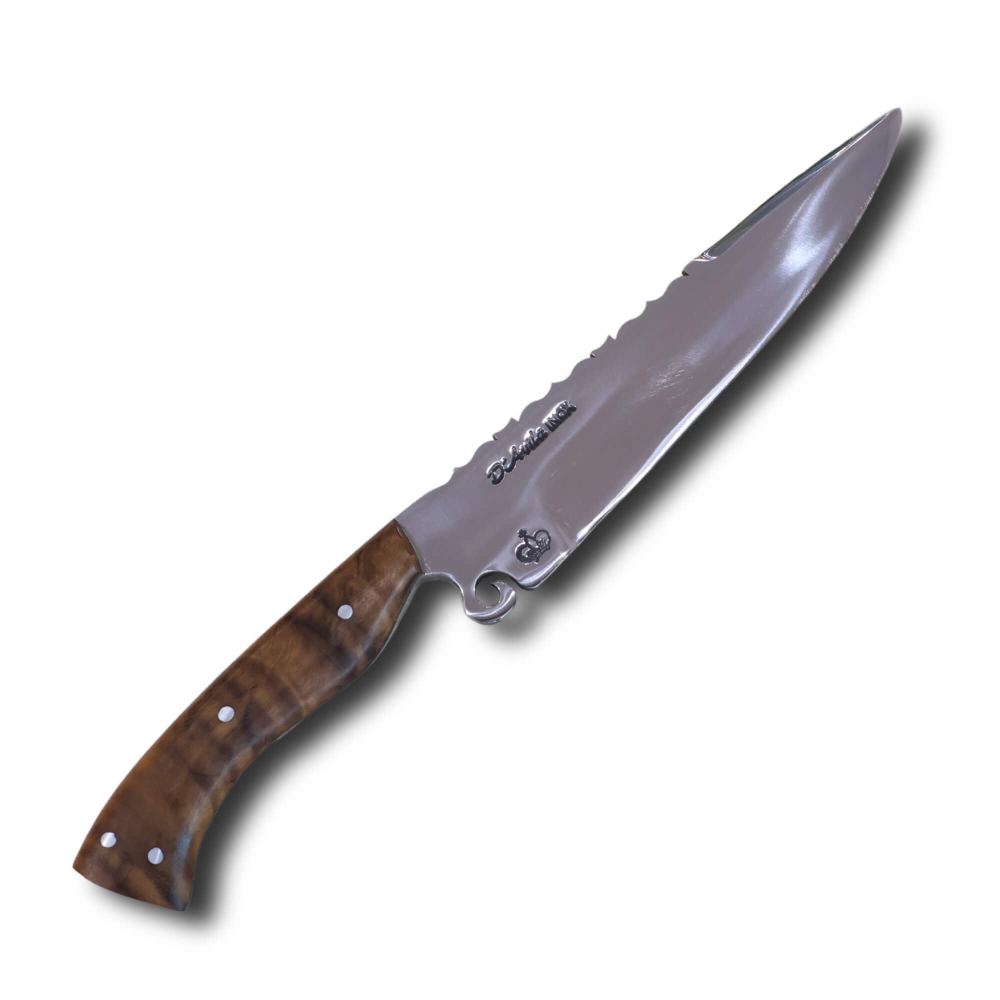 Faca Churrasco Patriarca 8" em aço inox, cabo em madeira, polido