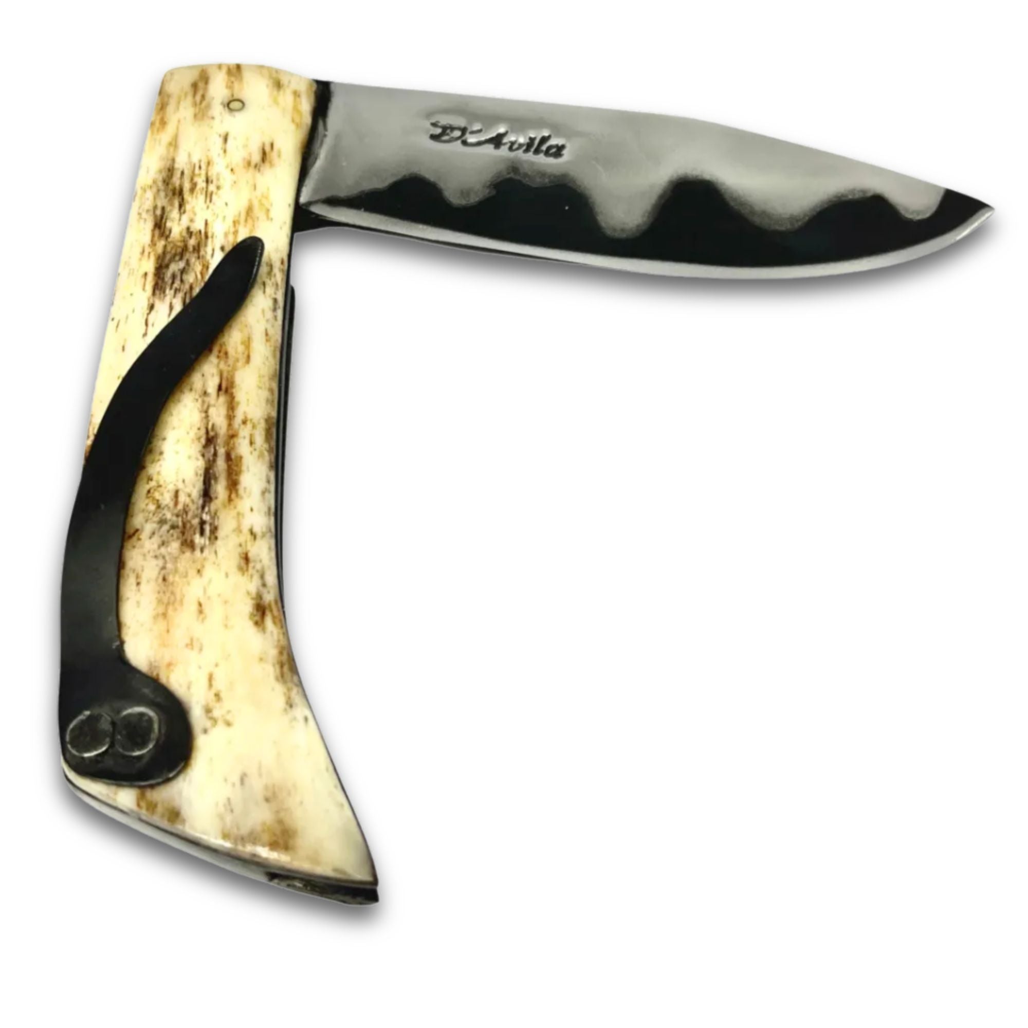 Canivete Cutelaria Prime 3" em aço San Mai, cabo em osso fossilizado com clip.
