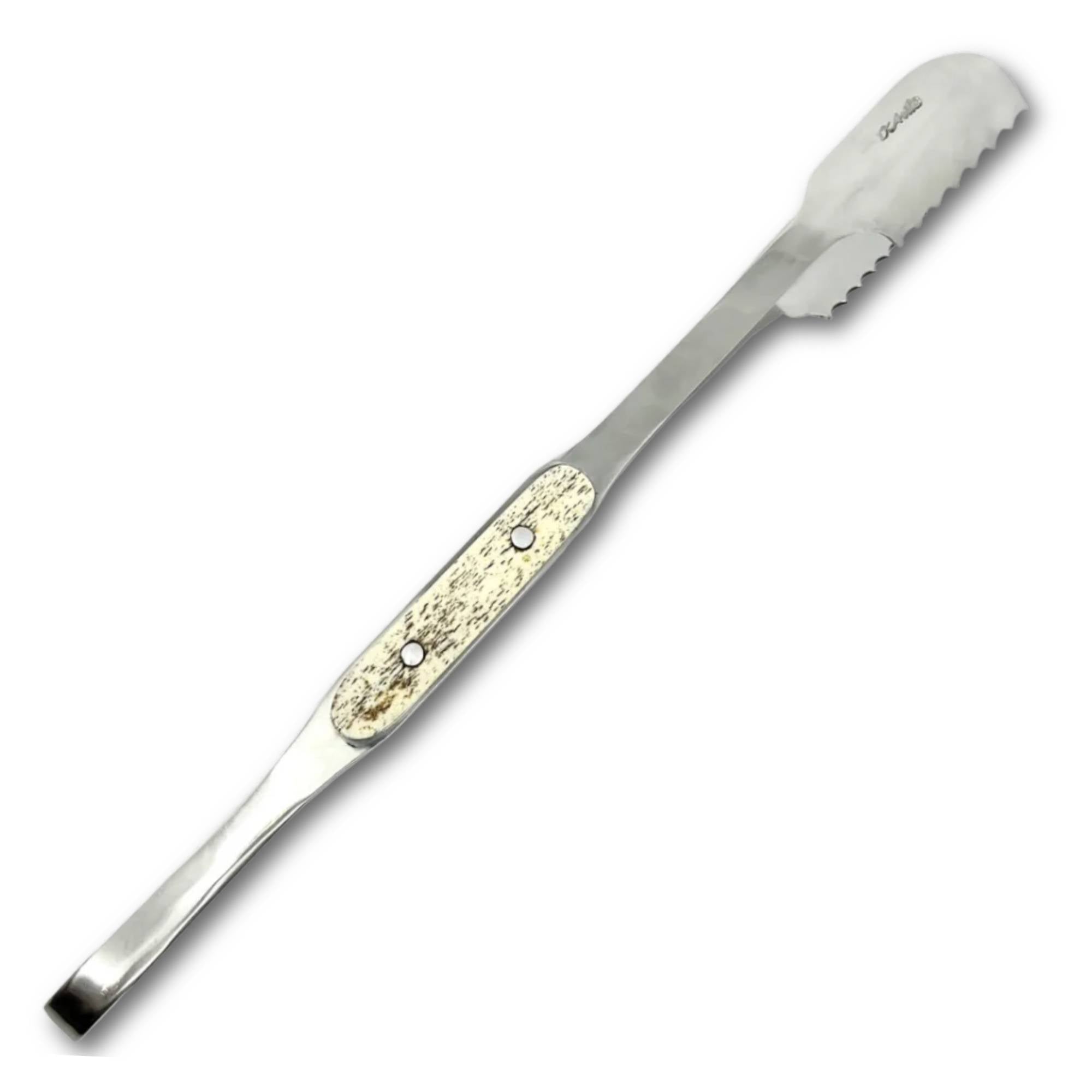Pegador Cutelaria Prime em Aço Inox, Cabo em Osso Fossilizado, 42CM