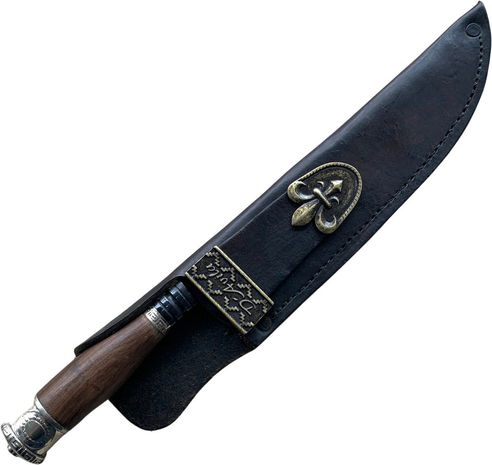 Faca Churrasco Torneada Especial 8" em aço carbono, cabo em madeira, fosfatizado