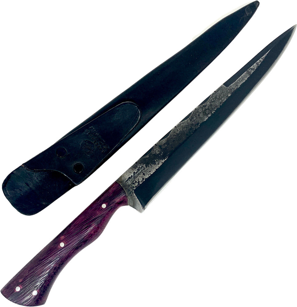 Faca Gaúcha Cutelaria Prime 10" em Aço Carbono, Cabo em Madeira de Roxinho, BrutForj Fosfatizado