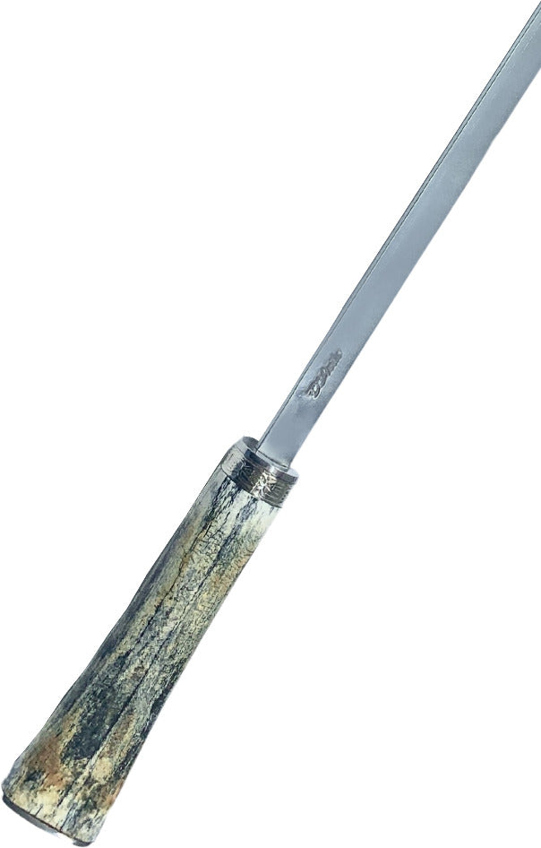 Espeto Cutelaria Prime Simples em aço inox e cabo em osso fossilizado.