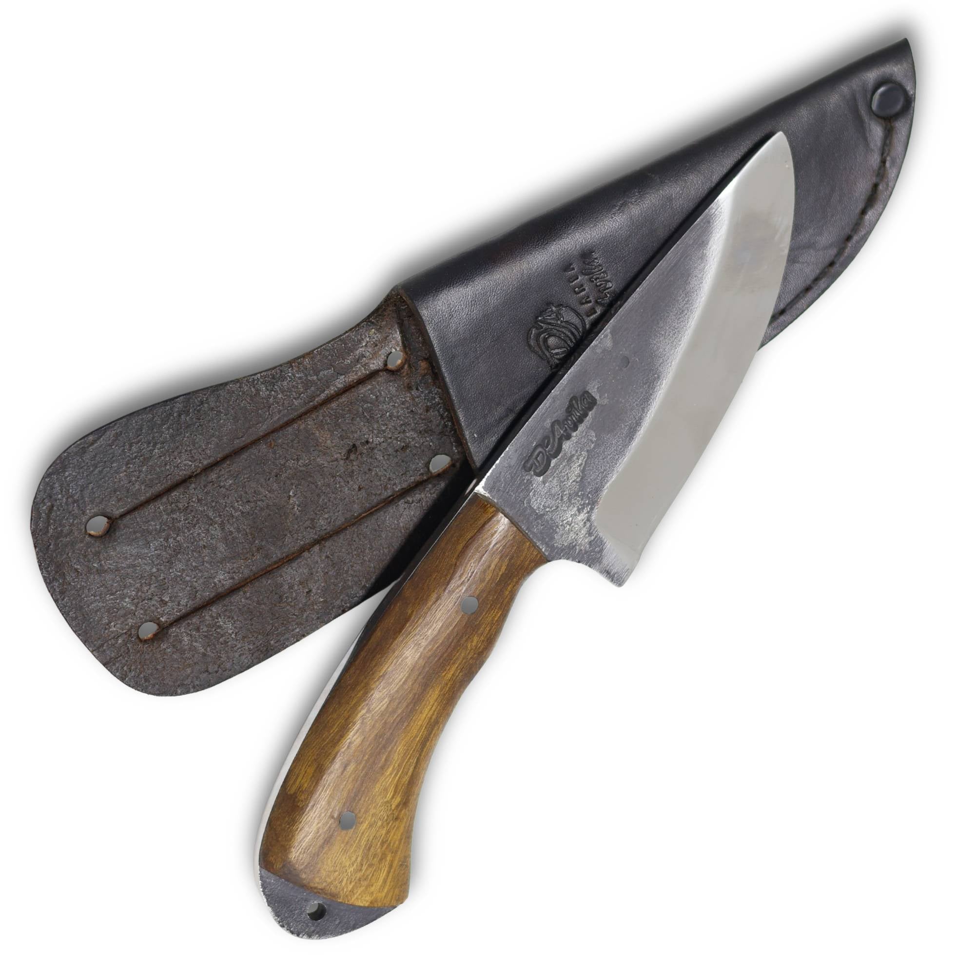 Faca EDC 3" em Aço Carbono, Cabo em Madeira, BrutForj polido