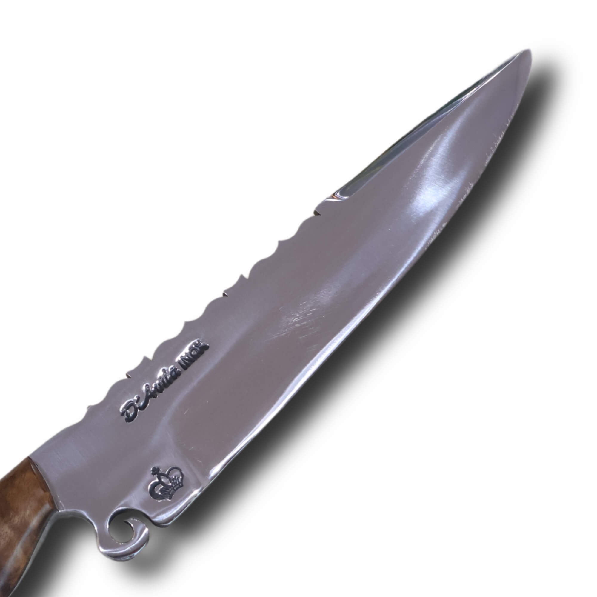 Faca Churrasco Patriarca 8" em aço inox, cabo em madeira, polido