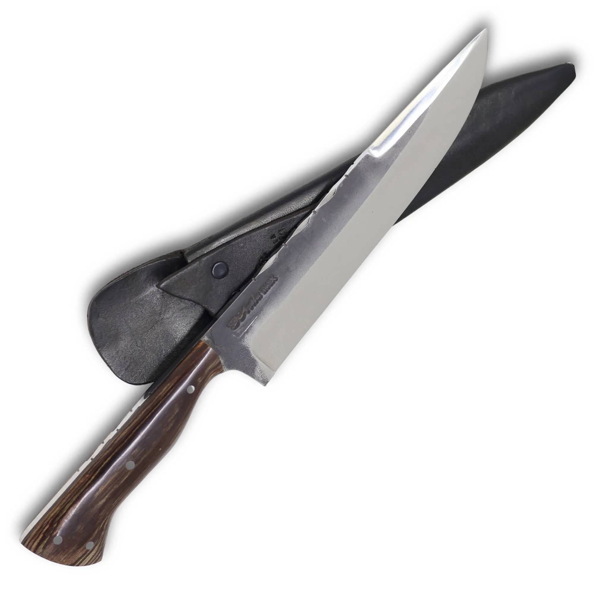 Faca Churrasco Cutelaria Prime 8" em aço inox, cabo em madeira, brutforj polido