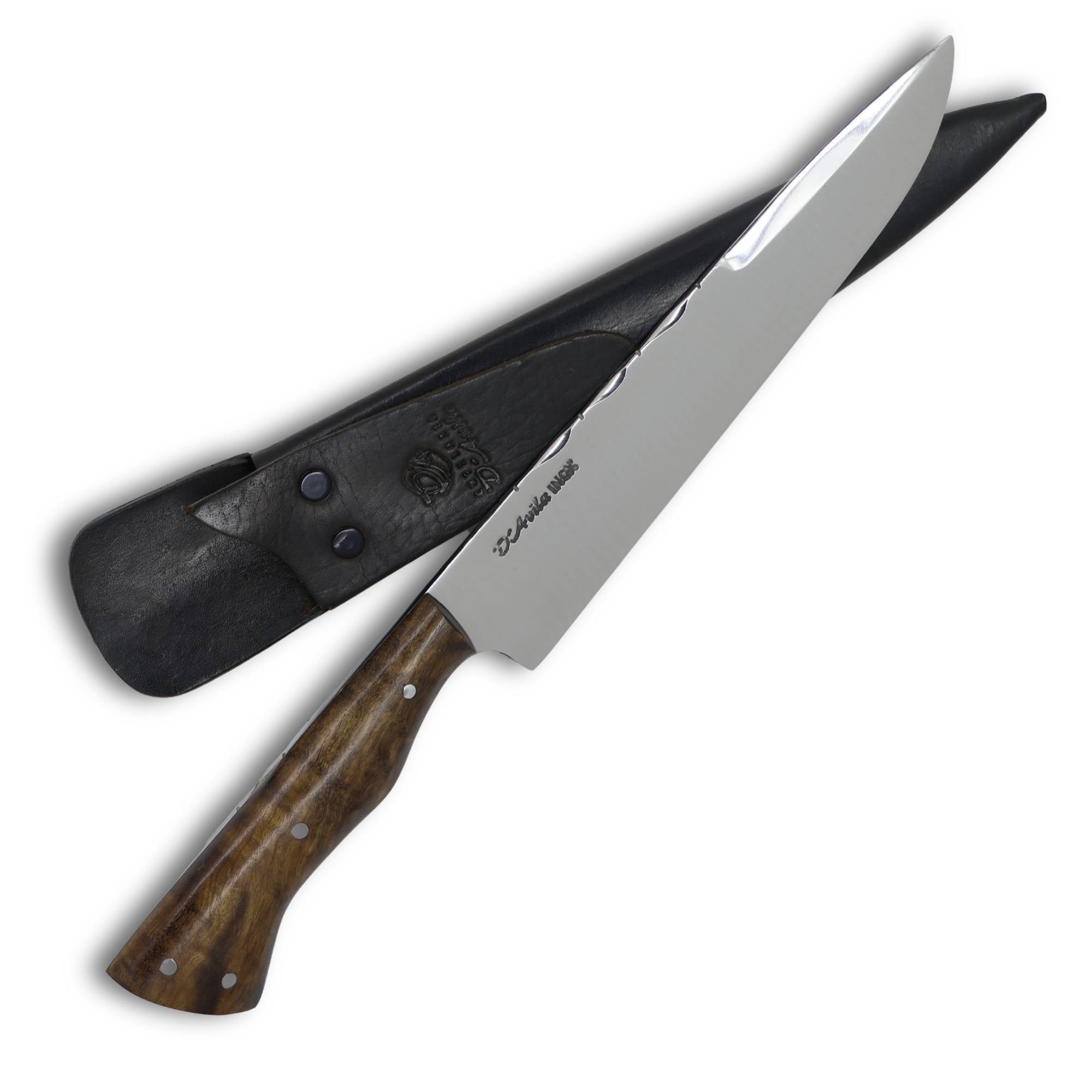 Faca Churrasco Cutelaria Prime 8" em aço inox, cabo em madeira, polido