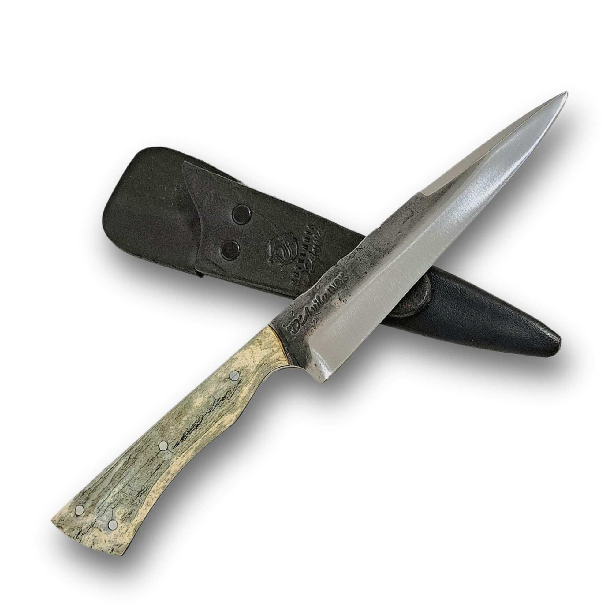 Faca Churrasco Cutelaria Prime 6" em Aço Inox, Cabo em Osso Fossilizado, BrutForj Polido