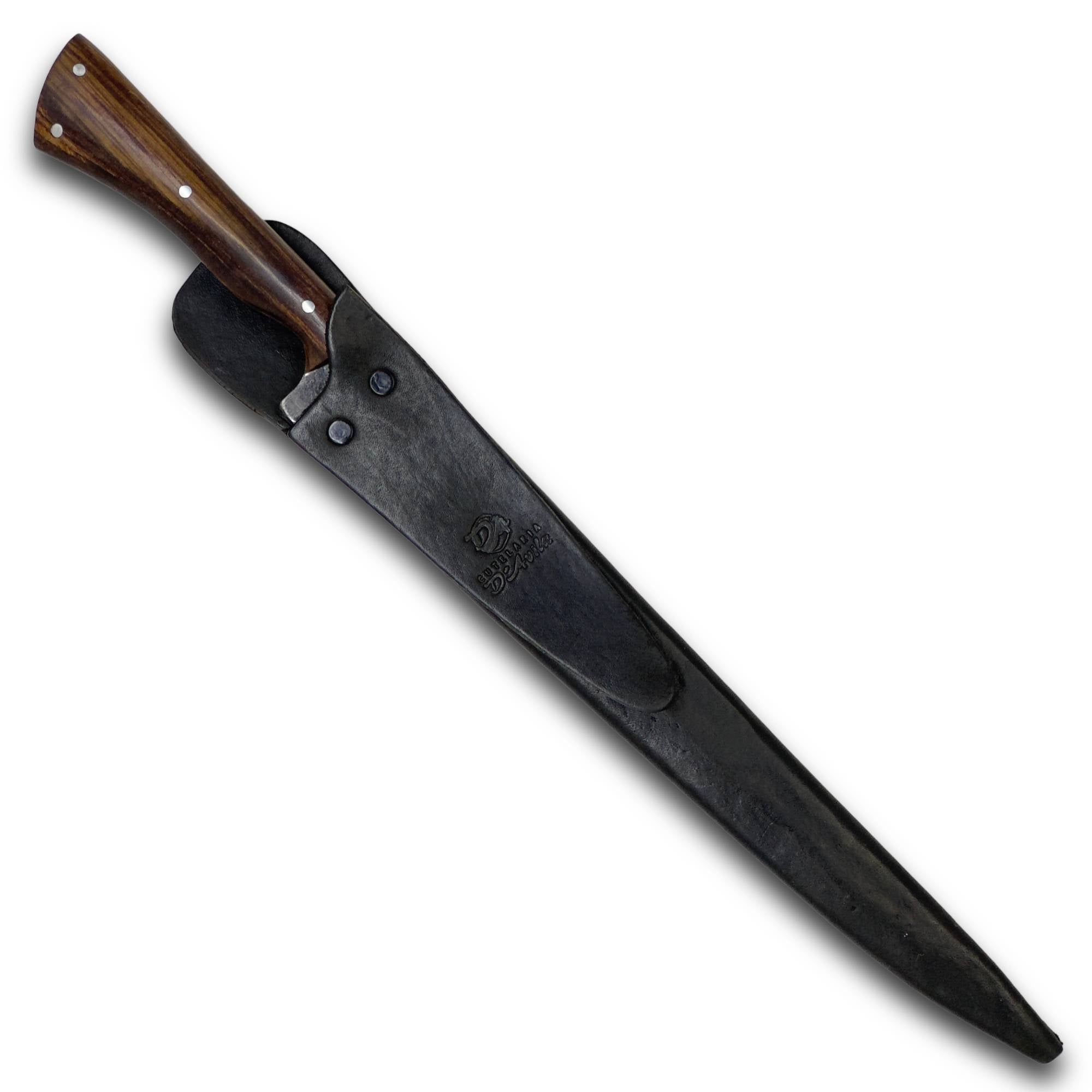 Faca Gaudéria Cutelaria Prime 12" em Aço Carbono, Cabo em Madeira, BrutForjFosfatizado