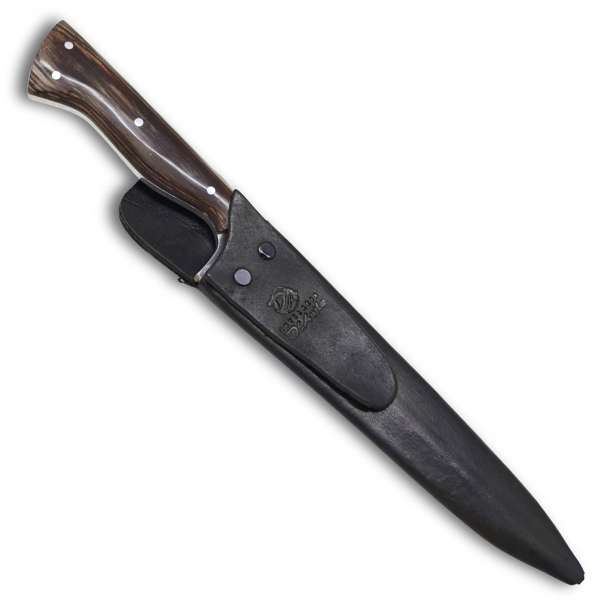 Faca Churrasco Cutelaria Prime 8" em aço inox, cabo em madeira, brutforj polido