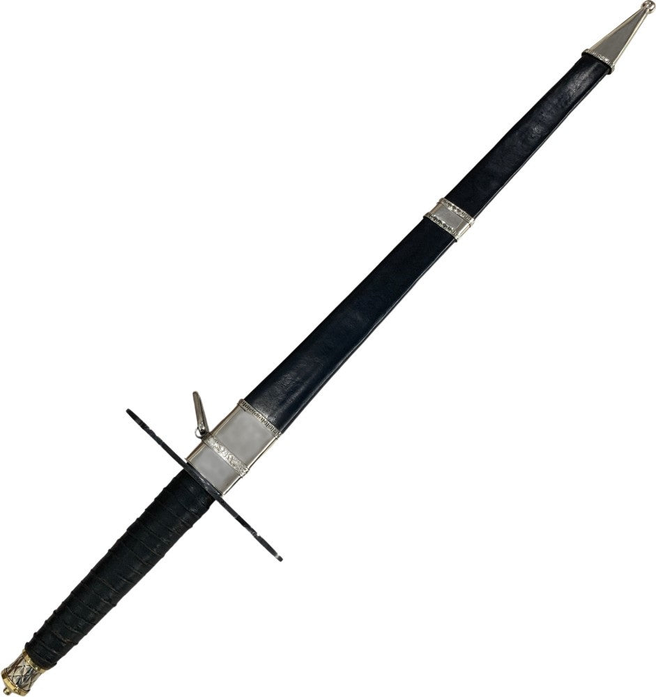 Espada Templária integral 24" Forjada em aço carbono, com guarda em aço damasco.