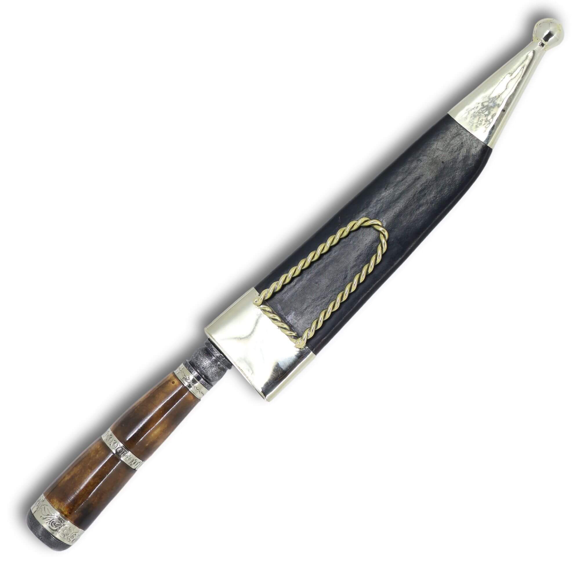 Faca Churrasco Premium M. Cutelaria Prime 8" em Aço Damasco, Cabo em Osso Fossilizado com Anel