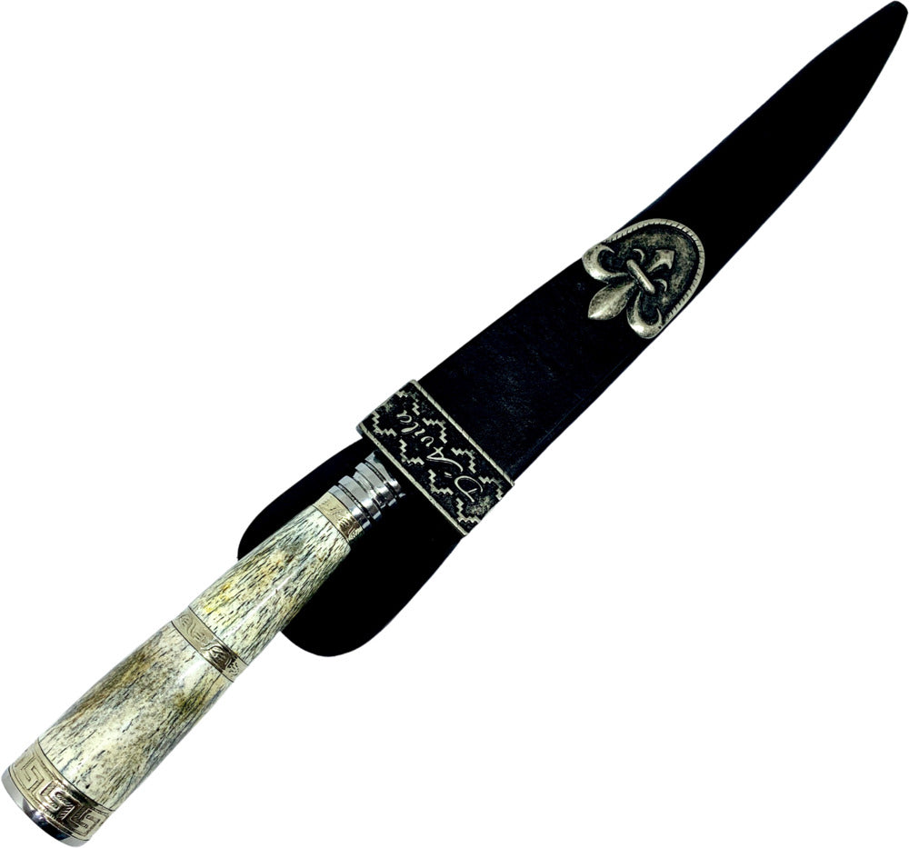 Faca Gaúcha torneada 10" Aço Carbono, Cabo em Osso, BrutForj Polido