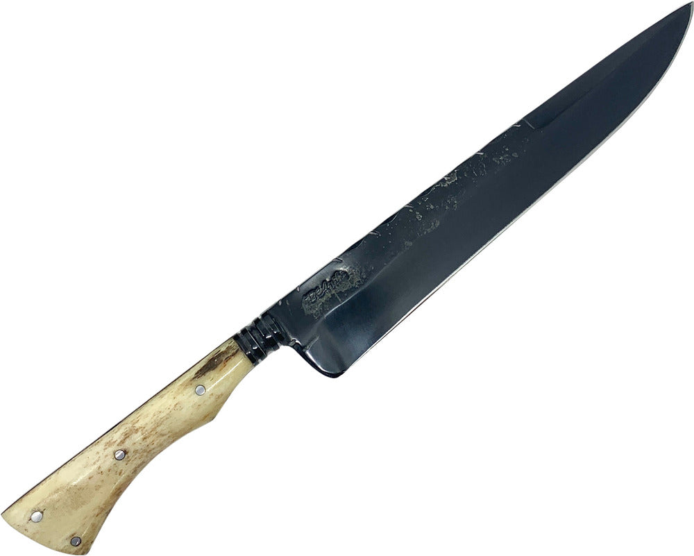 Faca Churrasco Cutelaria Prime 10" em Aço Carbono, Cabo em Osso, BrutForj Fosfatizado.
