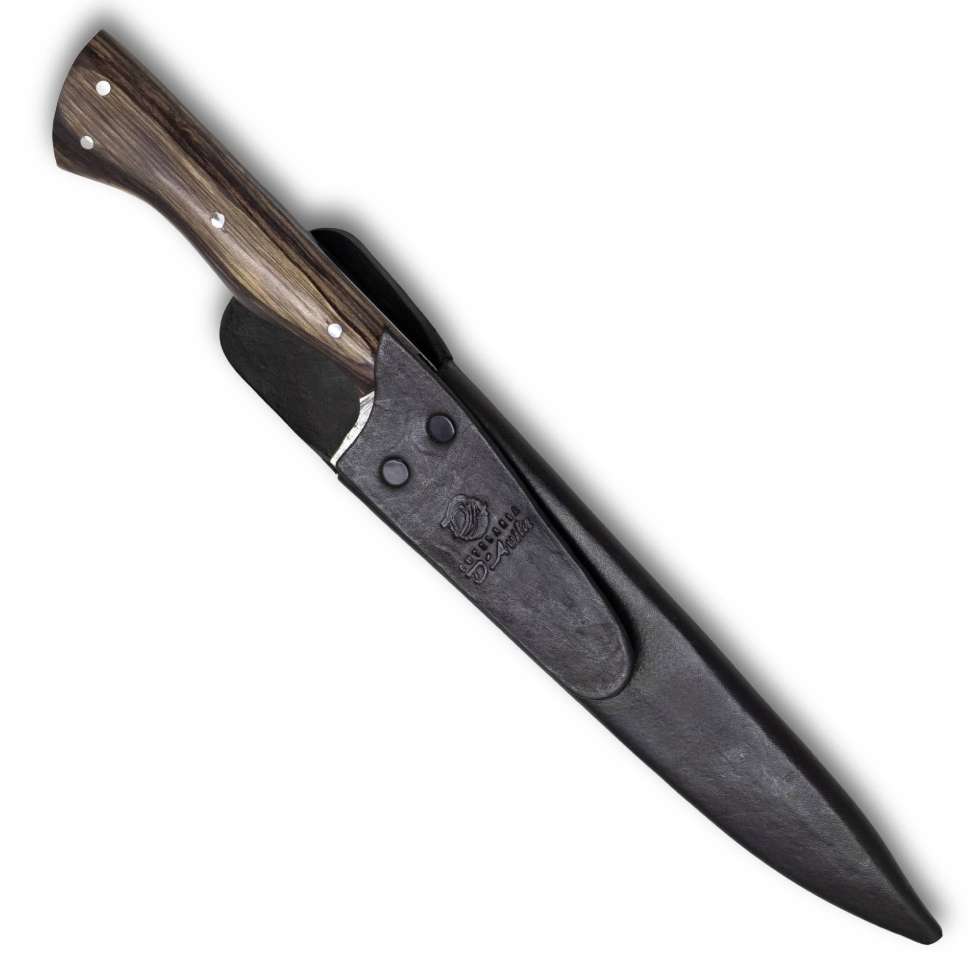 Faca Churrasco Cutelaria Prime 8" em Aço Carbono, Cabo em Madeira, BrutForjFosfatizado