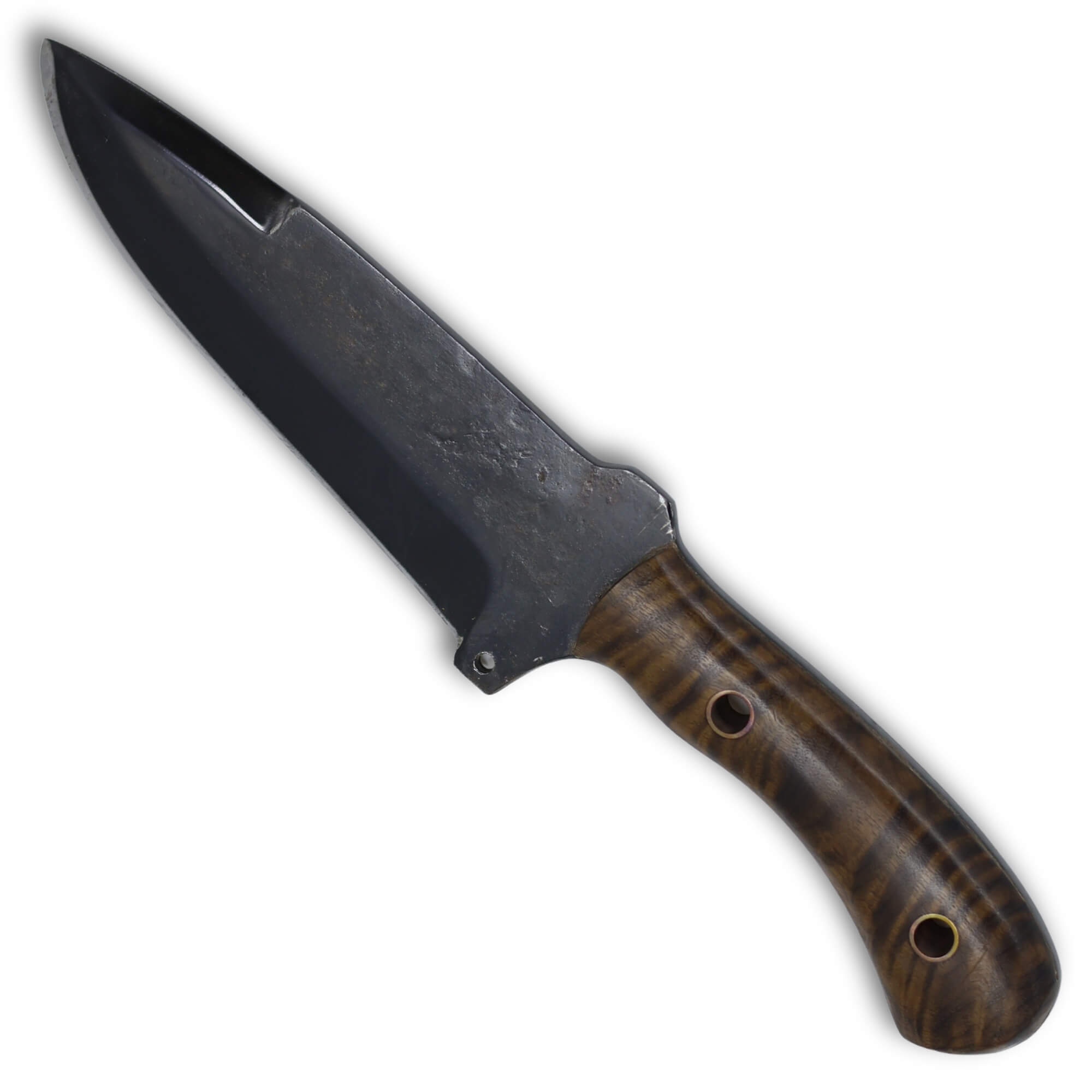 Faca Esportiva 6" em Aço Carbono, Cabo em Madeira, BrutForj Fosfatizado