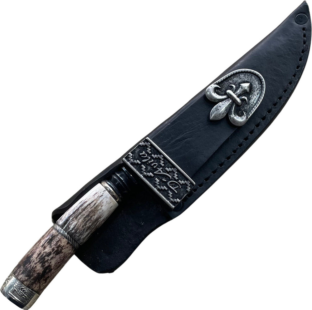 Faca Churrasco Integral 6'' em Aço Carbono, Cabo em Chifre de Cervo, BrutForj Fosfatizado