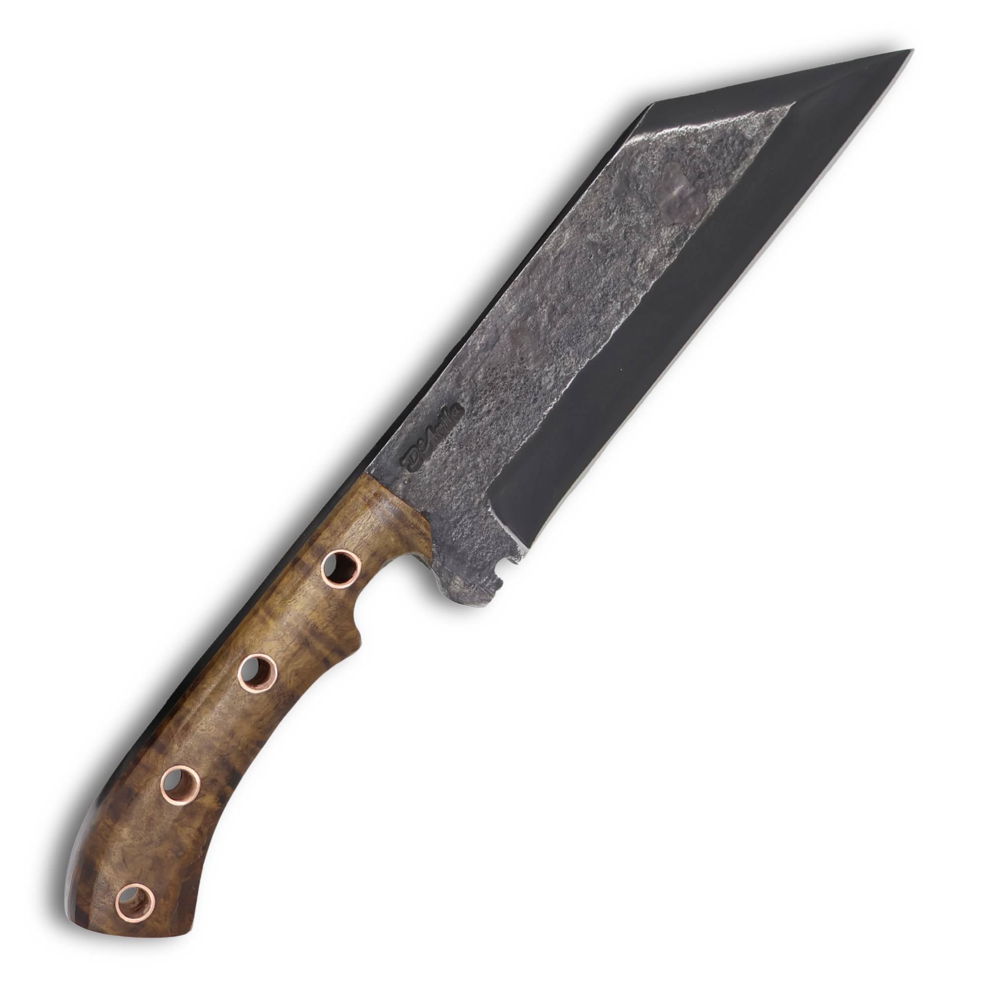Faca Tracker M 8" em Aço Carbono, Cabo em madeira, BrutForjFosfatizado