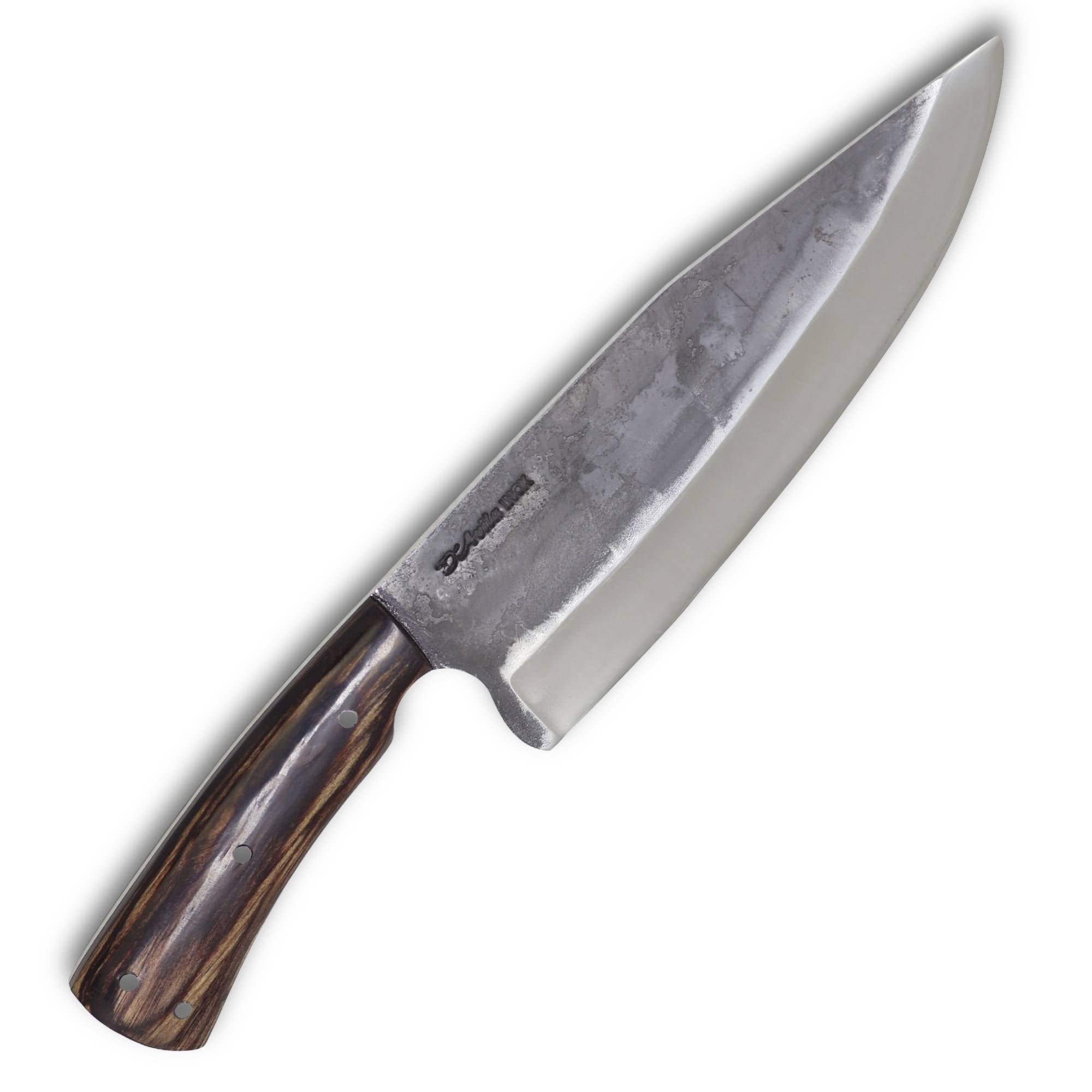 Faca Big Chef 8'' em Aço Inox, cabo em Madeira, BrutForj Polido