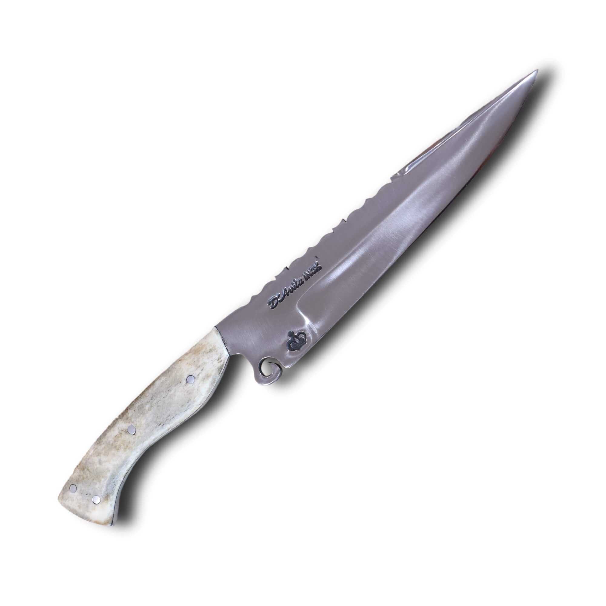 Faca Churrasco Patriarca 8" em aço inox, cabo em osso, polido