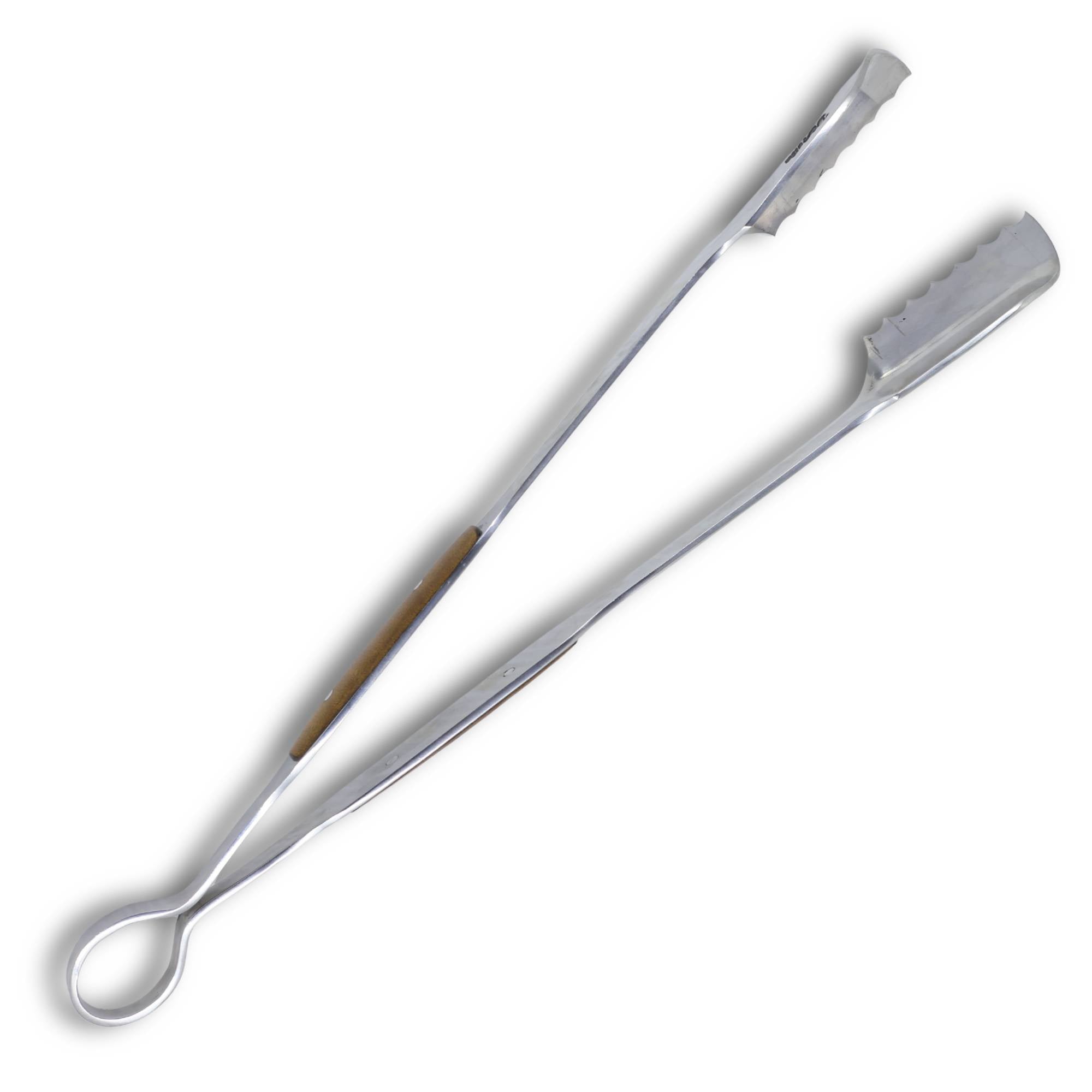 Pegador Cutelaria Prime Inox para churrasco, cabo em madeira. 42 cm