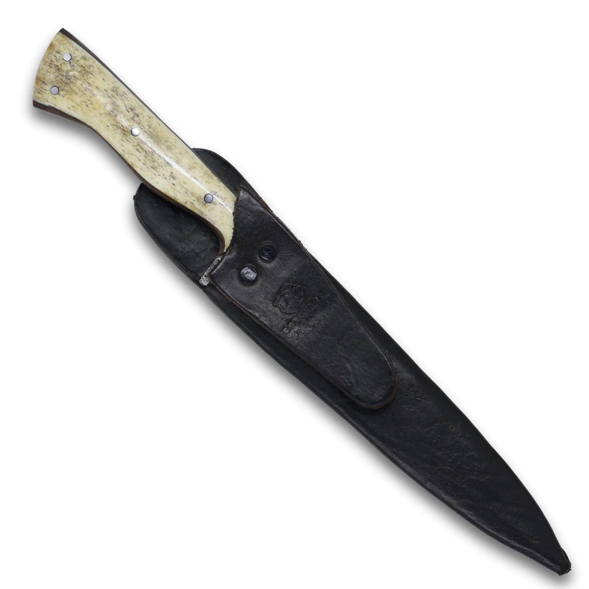 Faca Churrasco Cutelaria Prime 8" em Aço Carbono, Cabo em Osso, BrutForj Fosfatizado