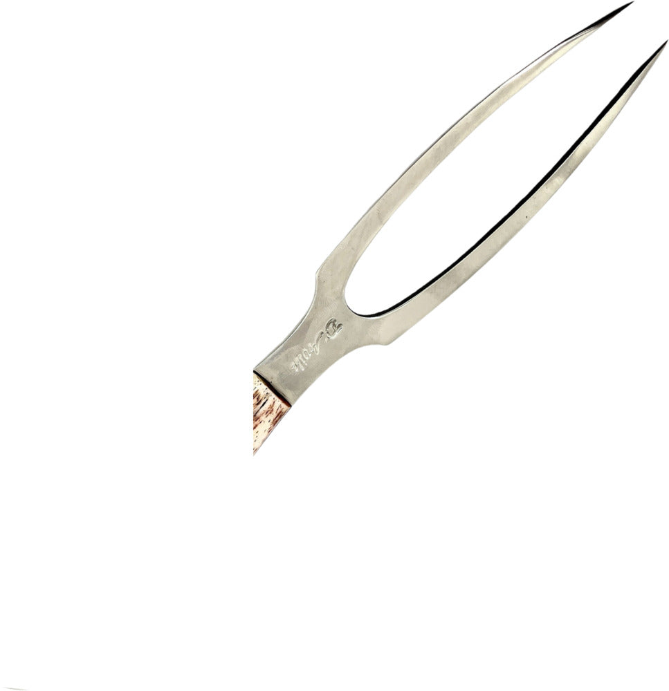 Garfo Trinchante P em Aço Inox, Cabo em Osso Fossilizado