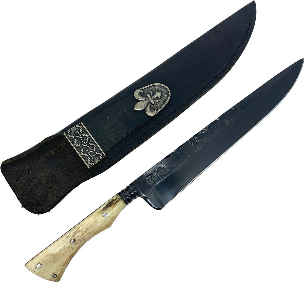 Faca Churrasco Cutelaria Prime 10" em Aço Carbono, Cabo em Osso, BrutForj Fosfatizado.
