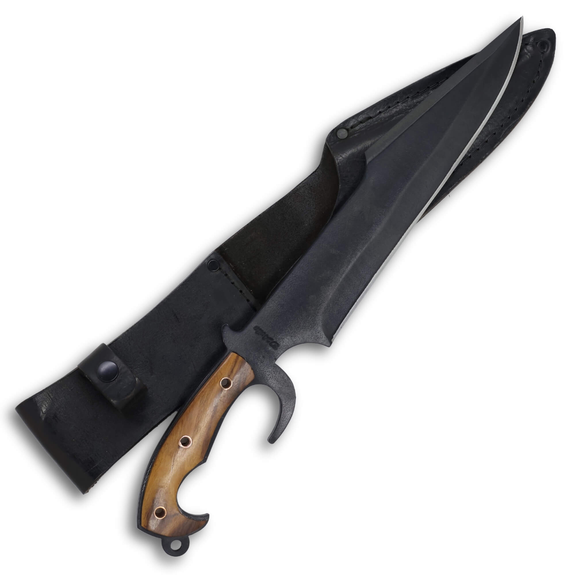 Facão Esparta 12" em Aço Carbono, Cabo em Madeira, Eletrostático