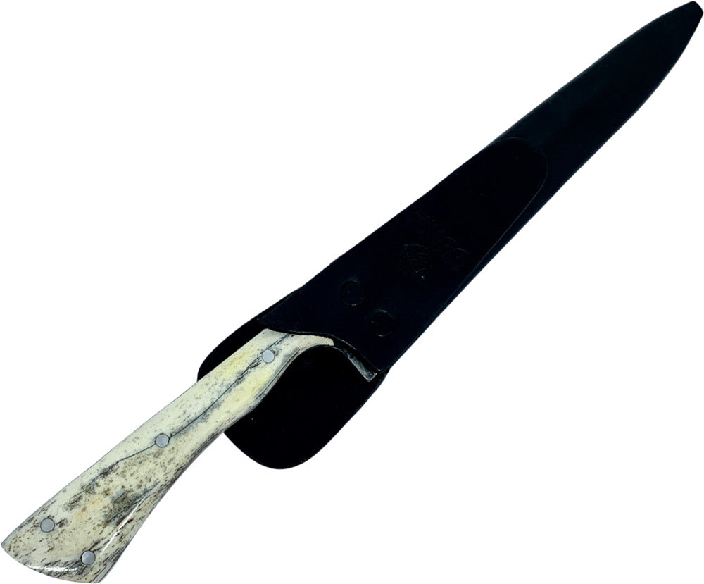 Faca Cutelaria Prime Gaúcha 8'' em aço carbono cabo em osso fossilizado, brutforj polido