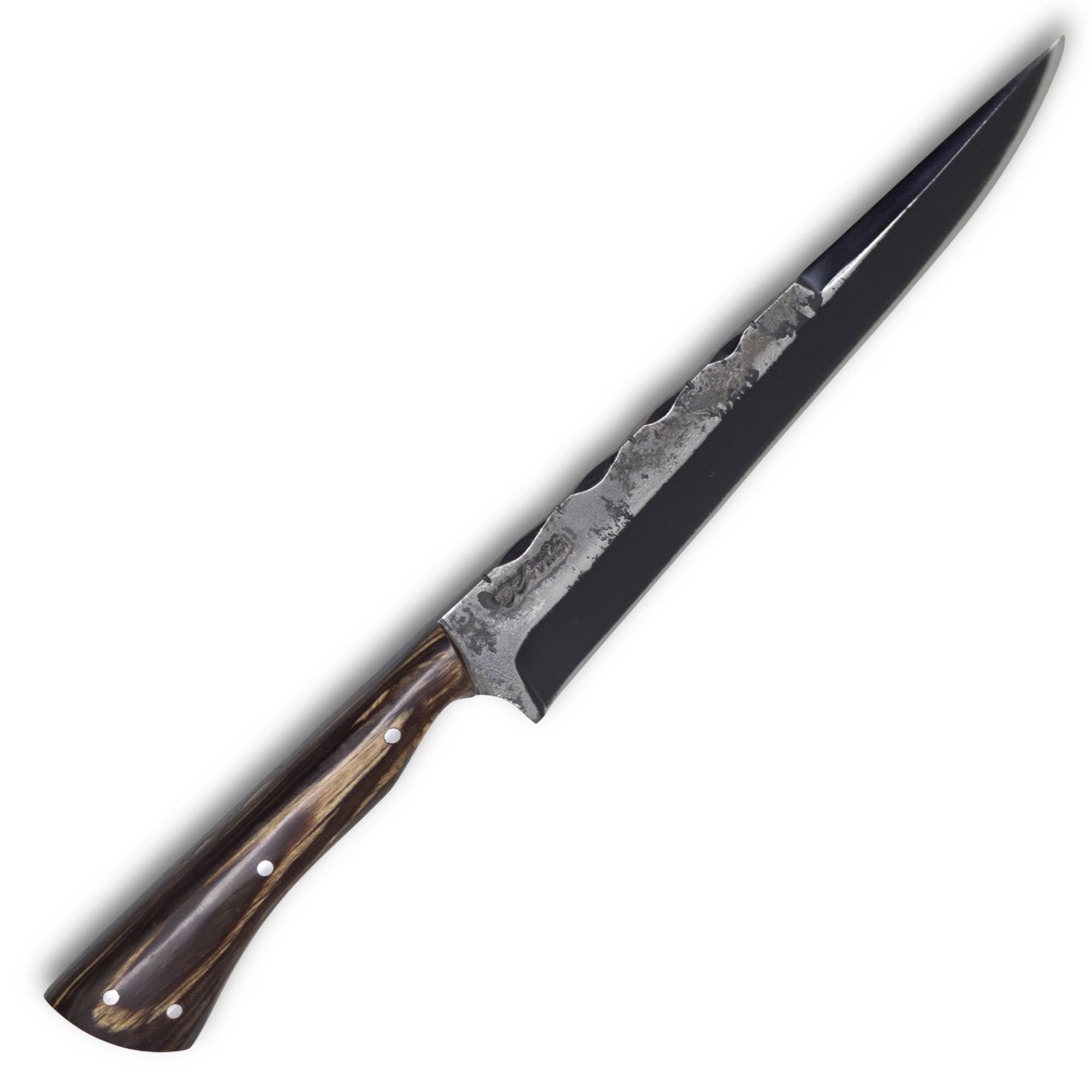 Faca Gaúcha Cutelaria Prime 8" em aço carbono, cabo em madeira, brutforj fosfatizado