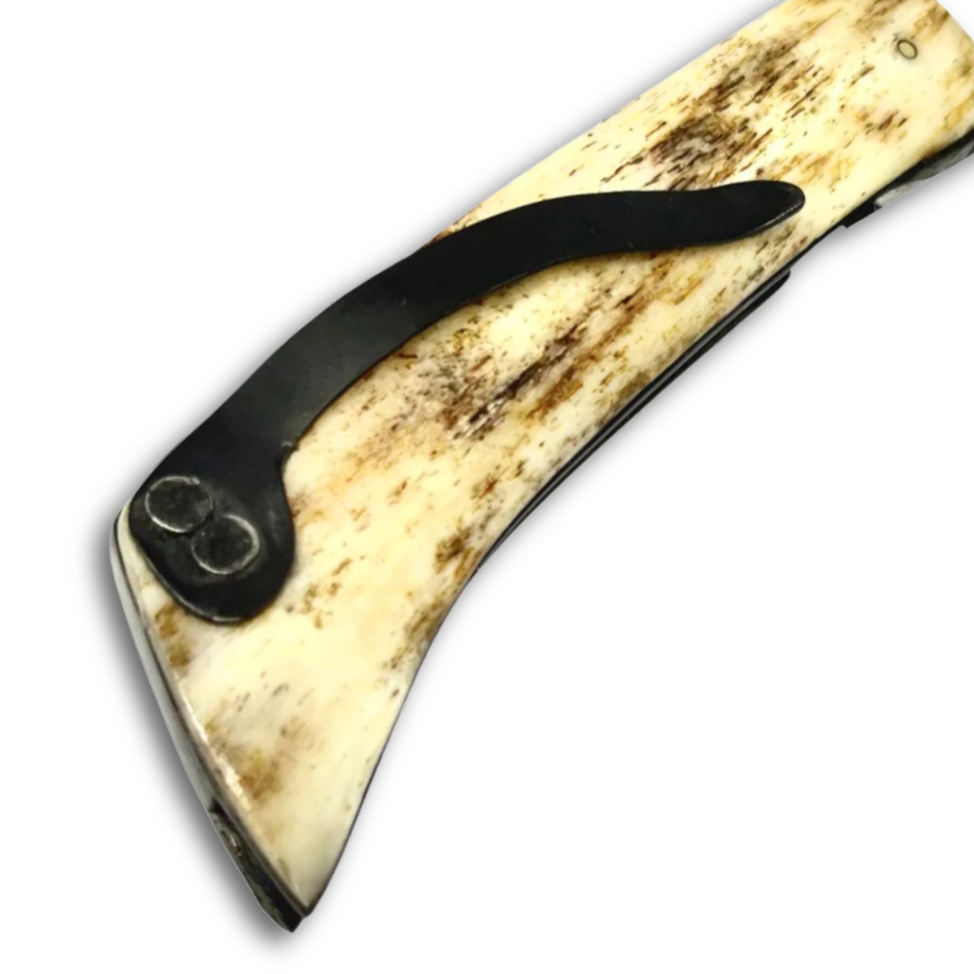 Canivete Cutelaria Prime 3" em aço San Mai, cabo em osso fossilizado com clip.