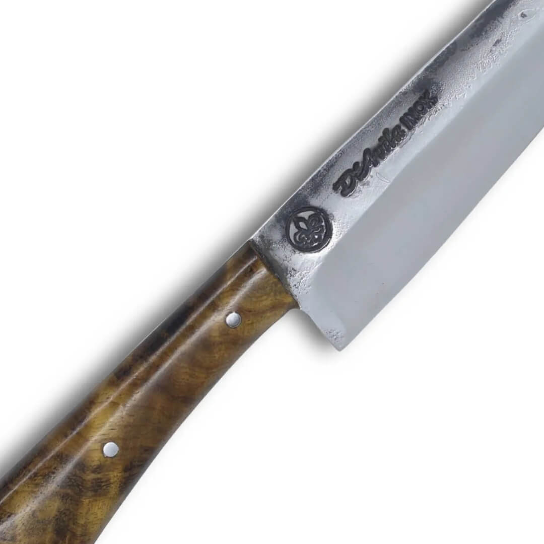 Faca Florão 6'' em Aço Inox, Cabo em Madeira, BrutForj Polido