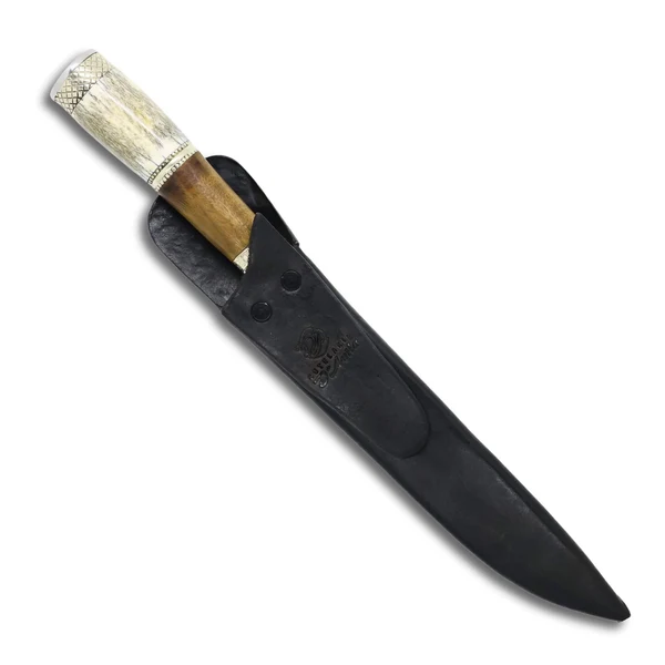 Faca Tradicional Gaúcha Torneada 8'' em aço Inox, cabo em Osso e Madeira, polido