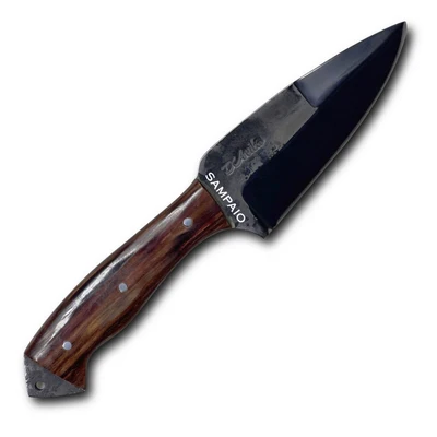 Faca Sampaio 4'' em Aço Carbono, Cabo em Madeira com Pederneira, Brut Fosfatizado